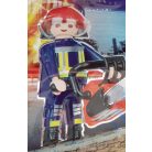 Playmobil figura: Tűzoltó láncfűrésszel