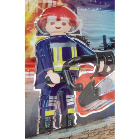Playmobil figura: Tűzoltó láncfűrésszel