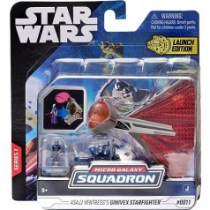   Star Wars Micro Galaxy Squadron: Asajj Ventress's Ginivex Starfighter, 8cm-es Vadászgép figurával