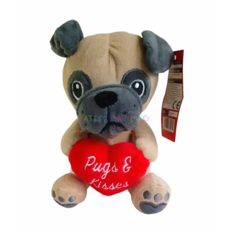George: Snuggle Pug kutya plüss szívvel
