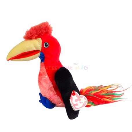 Ty Beanie Babies: Frills a szarvascsőrű madár plüss 17cm