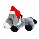 Russ Szamár plüss figura mikulássapkában