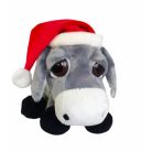 Russ Szamár plüss figura mikulássapkában