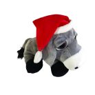 Russ Szamár plüss figura mikulássapkában
