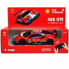   Burago: Ferrari 488 GTE AF Corse #51 2019 Bluetooth írányítású játék autó 1/41