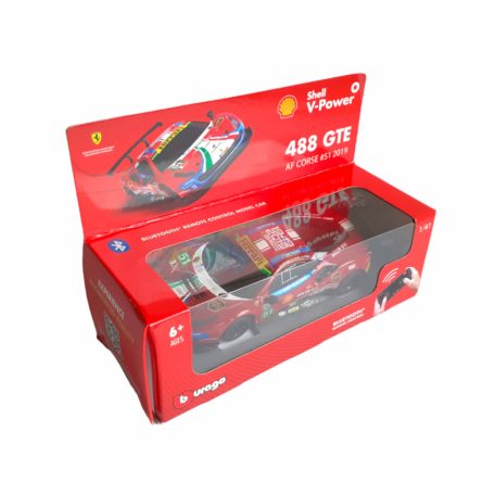 Burago: Ferrari 488 GTE AF Corse #51 2019 Bluetooth írányítású játék autó 1/41