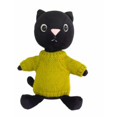 Jellycat Knitten Kitten Lime plüss cica 
