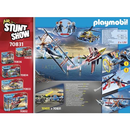 Playmobil 70831 Air Stuntshow "Főnix Duplaszárnyú" repülőgép hanggal