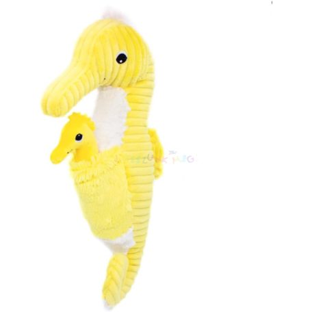 Les Déglingos Ptipotos Papadou Csikóhal apuka és kicsinye plüss figura (sárga) 34cm