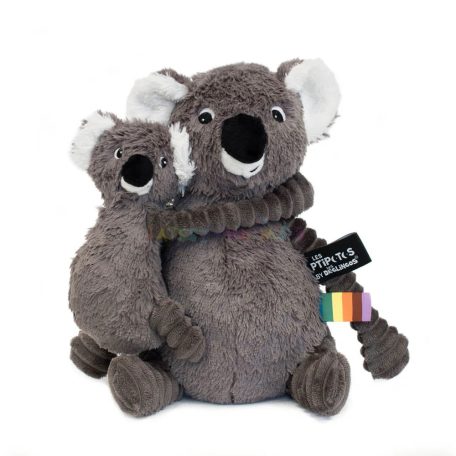 Les Déglingos Ptipotos Trankilou koala anya és kicsinye plüss figura (szürke) 25cm