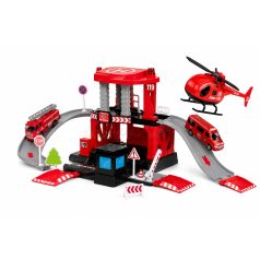   Garage Play Set - Tűzoltó állomás játékkészlet 4 járművel (46db-os)