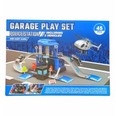   Garage Play Set - Rendőr állomás játékkészlet 3 járművel (45db-os)