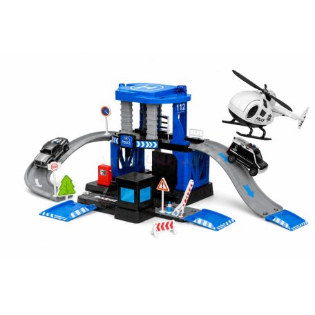 Garage Play Set - Rendőr állomás játékkészlet 3 járművel (45db-os)
