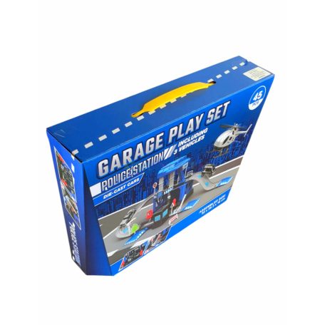 Garage Play Set - Rendőr állomás játékkészlet 3 járművel (45db-os)