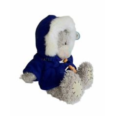 Me To You maci kék kapucnis télikabátban 15cm