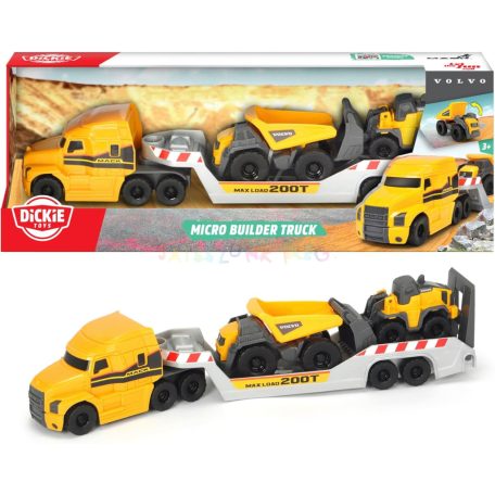 Dickie Toys Micro Builder Mack kamion Volvo munkagéppel