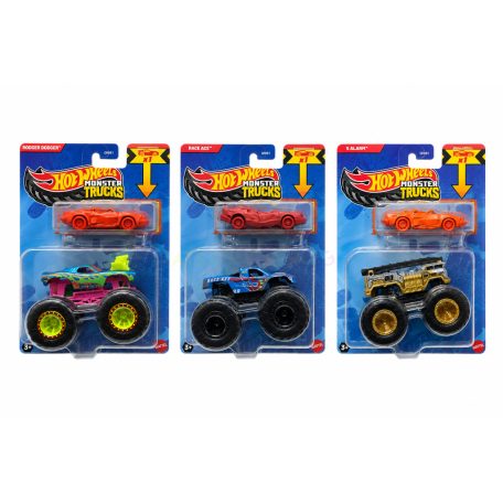 Hot Wheels Monster Trucks roncsautóval 1:64 (GRH81) - Többféle
