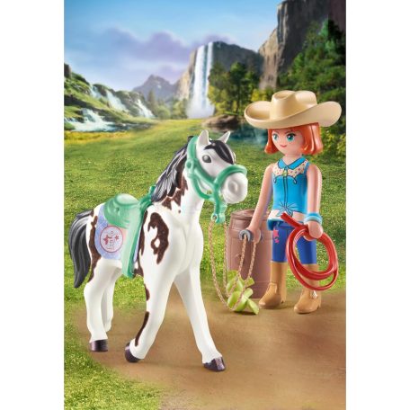 Playmobil 71358 Horses of Waterfall Ellie és Sawdust western lovasgyakorlatai